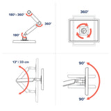 Ergotron MXV Desk Mount Monitor Arm Polished Aluminum (45-486-026) - diagram