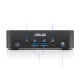ASUS ExpertCenter PN55 Mini-PC front I/O ports - SourceIT