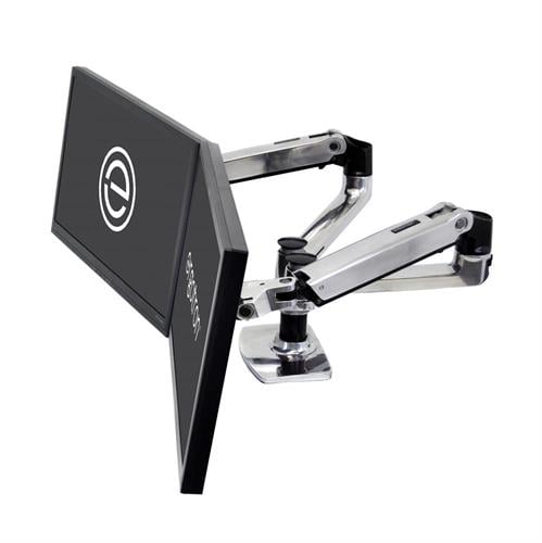Ergotron LX Dual Desk Mount Side - by - Side Arm Polished Aluminum (45 - 245 - 026)