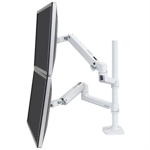 Ergotron LX Dual Desk Mount Stacking Arm White (45 - 509 - 216)