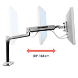 Ergotron LX HD Sit - Stand Desk Arm Polished Aluminum (45 - 384 - 026)