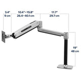 Ergotron LX Sit - Stand Desk Arm Polished Aluminum (45 - 360 - 026)