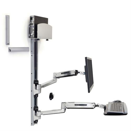 Ergotron LX Sit - Stand Wall Mount System, Medium CPU Holder (45 - 358 - 026)