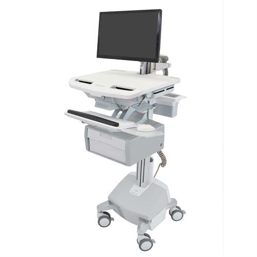 Ergotron StyleView® Cart with LCD Arm, 1 Tall Drawer (1x1) Medical Cart (SV44 - 12B2 - 3)
