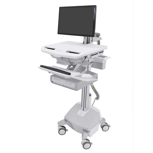 Ergotron StyleView® Cart with LCD Arm, 2 Drawers (2x1) Medical Cart (SV44 - 12A2 - 3)