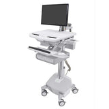 Ergotron StyleView® Cart with LCD Arm, 2 Drawers (2x1) Medical Cart (SV44 - 12A2 - 3)