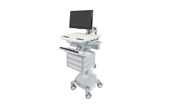 Ergotron StyleView® Cart with LCD Arm, LiFe Powered, 2 Drawers (2x1), UK (SV44-12A2-3) - SourceIT