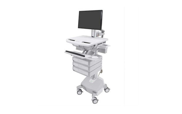 Ergotron StyleView® Cart with LCD Pivot, LiFe Powered, 3 Drawers (1x3), UK (SV44-1332-3) - SourceIT