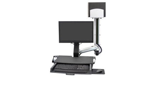 Ergotron SV Combo System with Worksurface & Pan, Medium CPU Holder Aluminum (45-595-026) - SourceIT