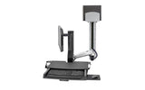 Ergotron SV Combo System with Worksurface & Pan, Medium CPU Holder Aluminum (45-595-026) - SourceIT