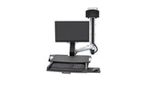 Ergotron SV Combo System with Worksurface & Pan, Small CPU Holder Aluminum (45-594-026) - SourceIT