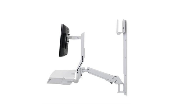 Ergotron SV Combo System with Worksurface & Pan, Small CPU Holder White(45-594-216) - SourceIT