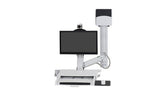 Ergotron SV Combo System with Worksurface & Pan, Small CPU Holder White(45-594-216) - SourceIT