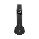 ASUS ROG NUC 16 high front angle with lighting on - standard ROG NUC 16 reference image