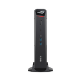 ASUS ROG NUC 16 RNUC16JNK9X389A3 Obsidian Black front view with lighting on