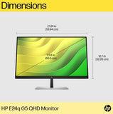 HP E24Q G5 23.8 - inch QHD Monitor (6N4F1AA) - SourceIT