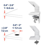 Ergotron HX Desk Monitor Arm with VHD Pivot for Extreme-Depth Curved Screens White (45-693-216) - diagram