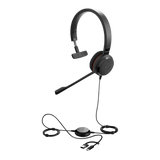 Jabra Evolve Mono Headset with USB-C to USB-A Adapter