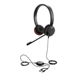 Jabra Evolve Stereo Headset with USB-C to USB-A Adapter