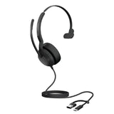 Jabra Evolve2 50 MS Mono Headset + USB - C/A Adapter (25089 - 899 - 799)
