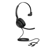 Jabra Evolve2 50 MS Mono Headset + USB - C/A Adapter (25089 - 899 - 799)