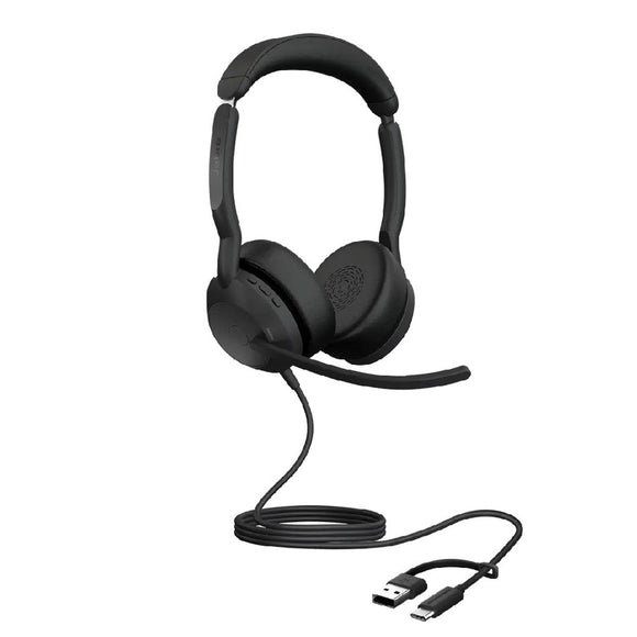 Jabra Evolve2 50 MS Stereo Headset + USB - C/A Adapter (25089 - 999 - 799)