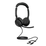 Jabra Evolve2 50 MS Stereo Headset + USB - C/A Adapter (25089 - 999 - 799)
