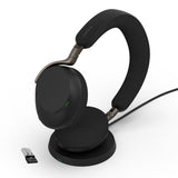 Jabra Evolve3 75 Wireless ANC Headset with Stand and Jabra Link 390a USB-A adapter