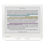 Kobo Libra Colour white e-reader — front view in landscape mode