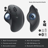 Logitech Ergo M575 Wireless Trackball Mouse For Business Graphite (910 - 006222)