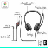 Logitech H390 Type C Headset with Controller Graphite