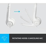 Logitech H390 USB Wired Headset with Controller Off White