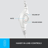 Logitech H390 USB Wired Headset with Controller Off White