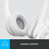 Logitech H390 USB Wired Headset with Controller Off White