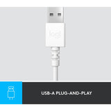 Logitech H390 USB Wired Headset with Controller Off White
