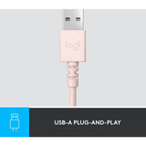 Logitech H390 USB Wired Headset with Controller Rose