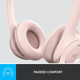 Logitech H390 USB Wired Headset with Controller Rose