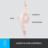 Logitech H390 USB Wired Headset with Controller Rose