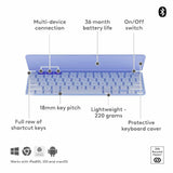 Logitech Keys To Go 2 Universal Lavender Wireless Keyboard