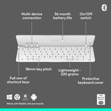 Logitech Keys To Go 2 Universal Pale Grey Wireless Keyboard