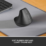 Logitech Lift Vertical Ergonomic Mouse Graphite Black (910 - 006479)