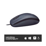 Logitech M100r Basic Wired USB Mouse