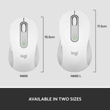 Logitech M650 Signature Large Wireless Mouse Off White