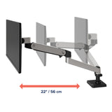 Ergotron LX Pro Desk Monitor Arm, Grommet Mount Polished Aluminum (45-708-026) - diagram