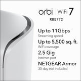 NETGEAR Orbi 770 Tri - Band WiFi 7 Mesh System 2 - Pack (RBE772 - 100APS)