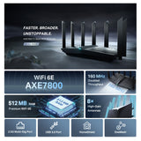 TP-Link Archer AXE95 AXE7800 Tri-Band Wi-Fi 6E Router — product view 4