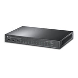TP-Link TL-SL1311MP desktop PoE+ switch angled view