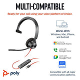 Poly Blackwire 3310 Monaural MS USB - C&A Headset (8X216AA)