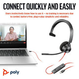 Poly Blackwire 3310 Monaural MS USB - C&A Headset (8X216AA)