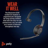 Poly Blackwire 5210 Monaural w/3.5mm,USB - C&A Headset (8X230AA)